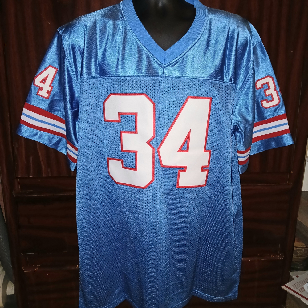 EARL CAMPBELL Oilers/Titans Stitched Replica Football Jersey #34 Men's L Blue
